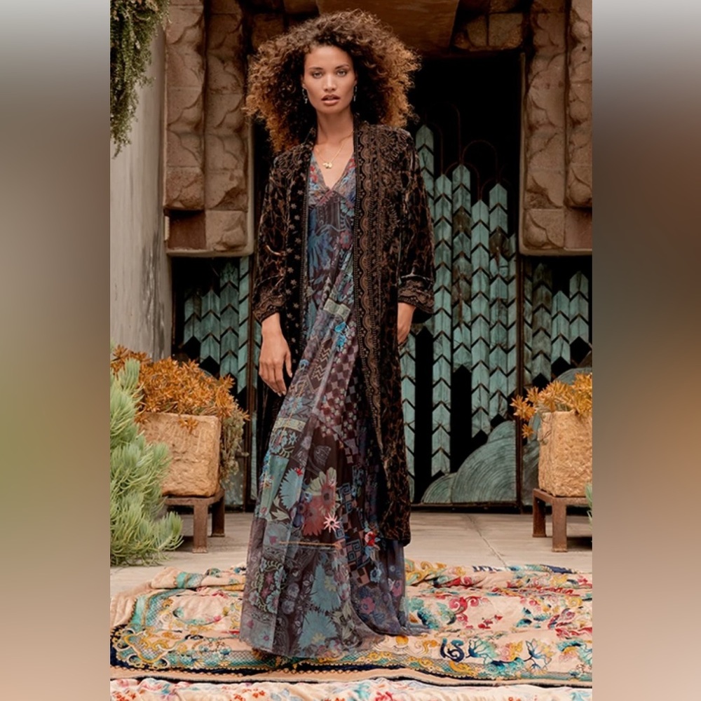 Johnny Was Maude Velvet Kimono Coat